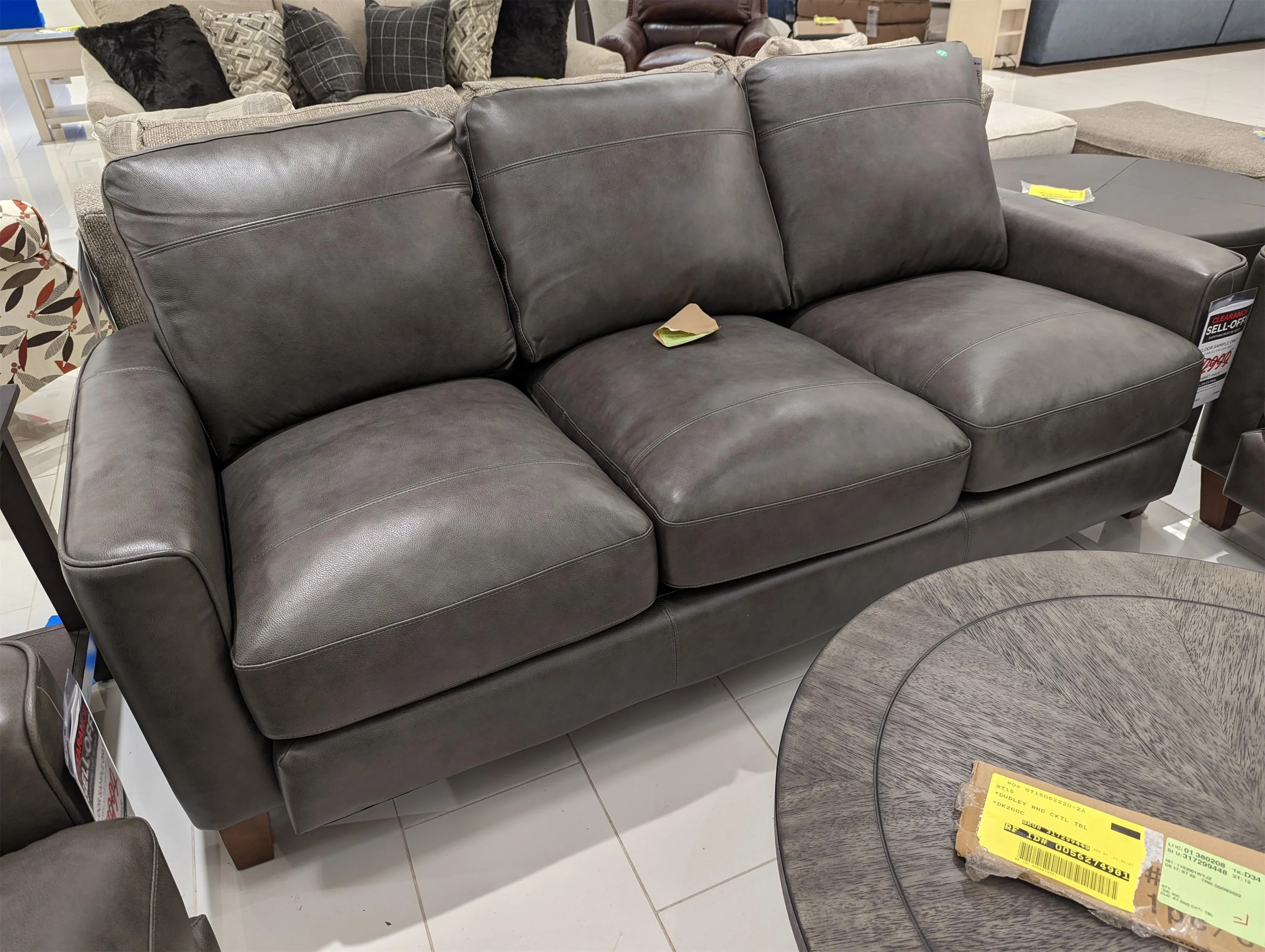 Clearance and Closeouts Fairfield Commons Mall 00048 Last One Top Grain  Leather Sofa! Wow!!! 100 Percent Leather Sofa at a deep Discount! | Morris  Home | Sofas