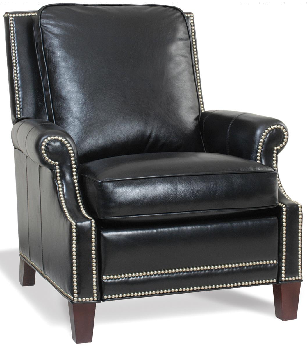 Transitional Push Back Recliner with Nailhead Trim