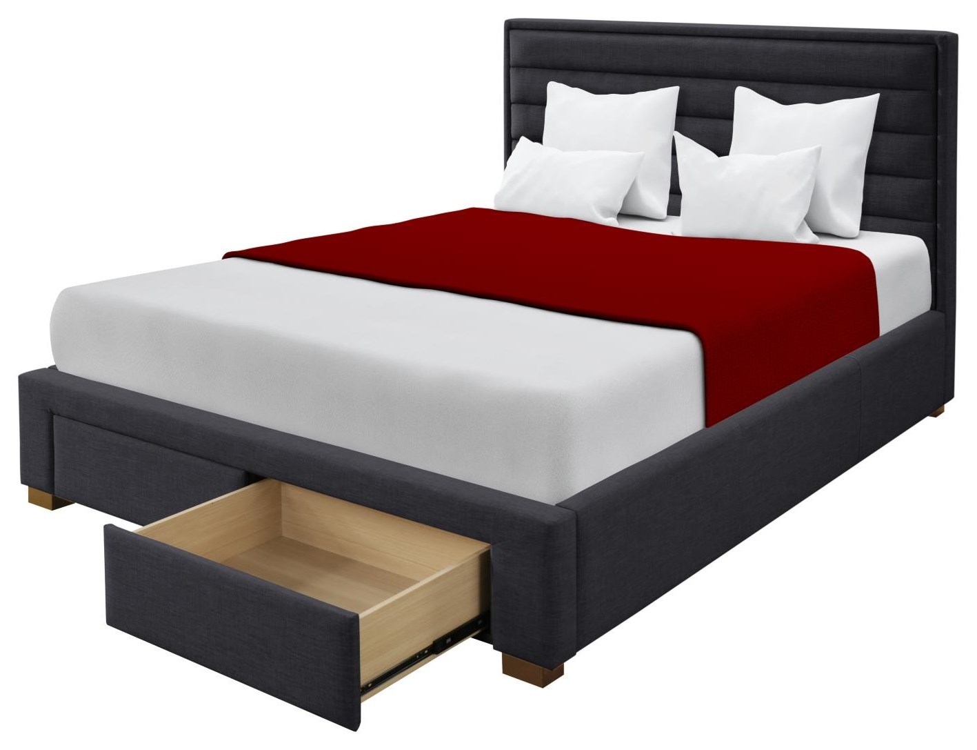 Mount Leconte Furniture Boston King Size Upholstered Storage Bed Darvin Furniture Upholstered Beds