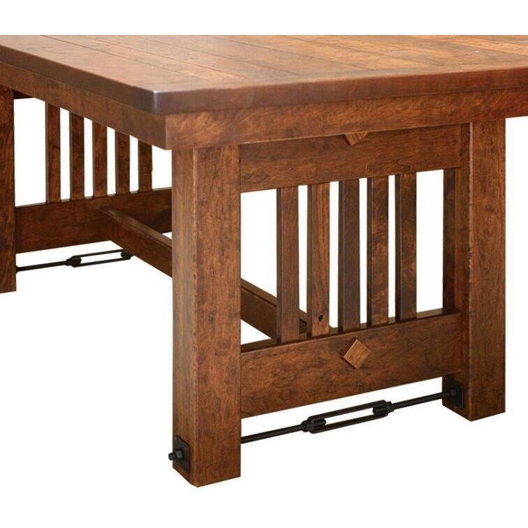 Custom Amish Jordan Customizable Solid Wood Trestle Dining Table With Dowel And Wedge Construction Mueller Furniture Dining Tables