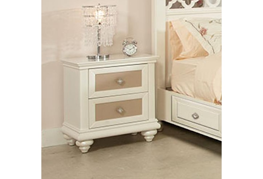 Najarian Paris Youth Bedroom Two Drawer Nightstand With