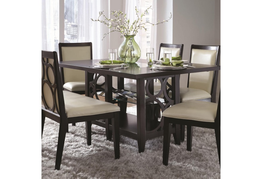 Najarian Planet Contemporary Rectangular Pedestal Table With Najarian Planet Contemporary Rectangular Pedestal Table With