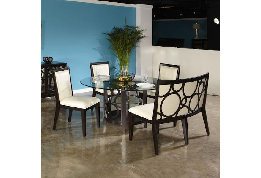Najarian Planet Contemporary Five Piece Dining Set With Glass