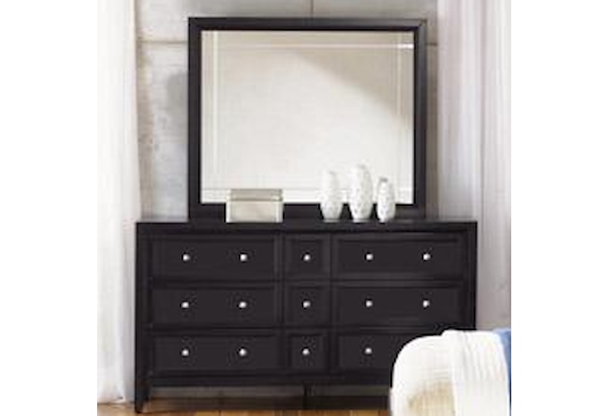 Najarian Reflections Reversible Panel Dresser And Mirror Set Wilcox Furniture Dresser Mirror