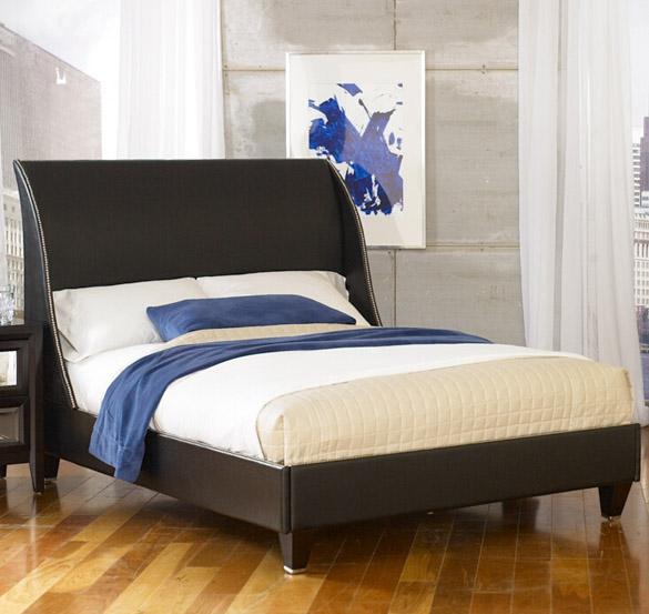 Najarian Reflections Queen Bi Cast Leather Upholstered Bed With Nailhead Trim Wilcox Furniture Upholstered Bed