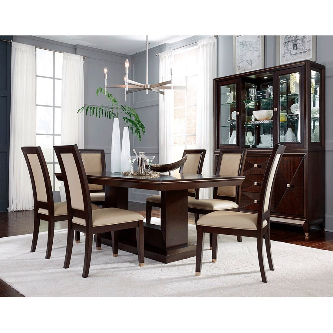 Najarian Furniture Woodbridge Server And Hutch With Touch Led