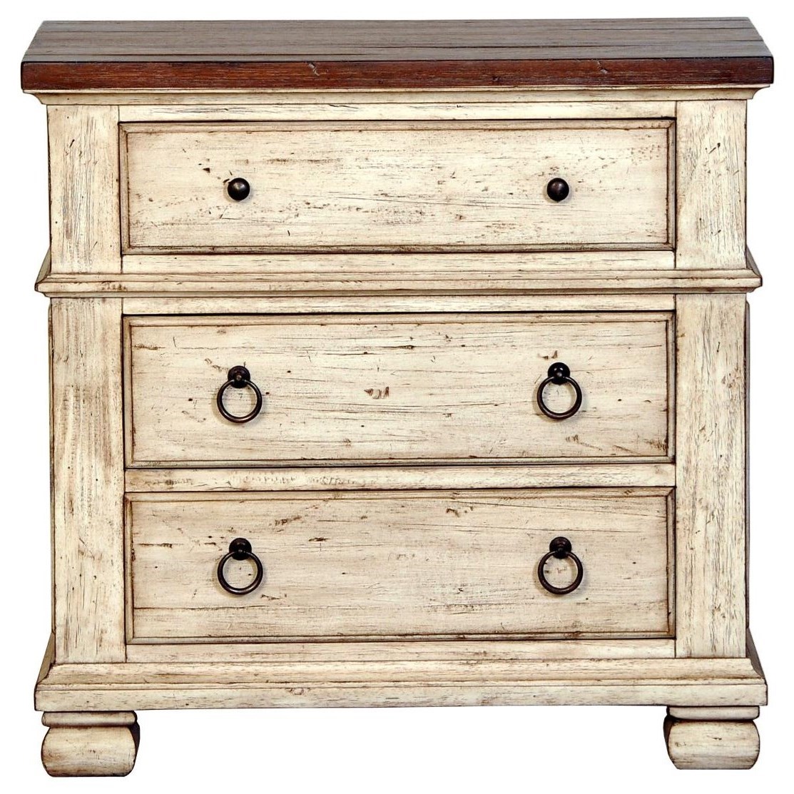 Napa Furniture Designs Belmont Relaxed Vintage Night Stand With 3