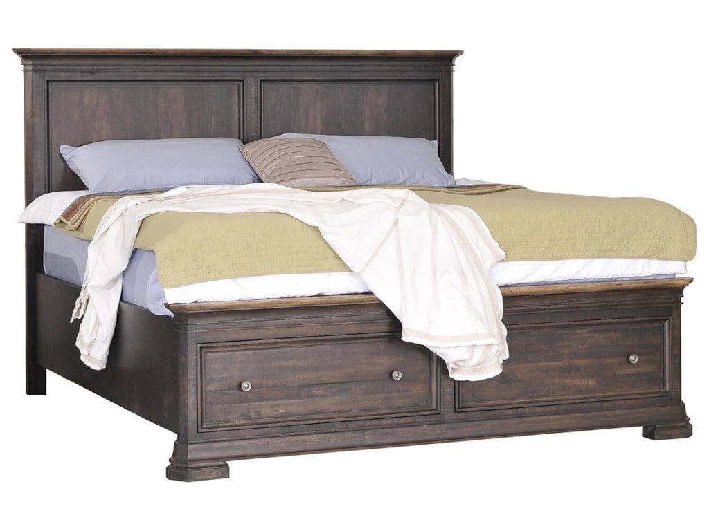 Queen Panel Bed With Storage Sadler S Home Furnishings Panel Beds