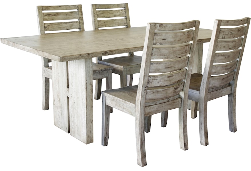 Napa Furniture Designs Renewal Rustic 5 Piece Dining Set With Ladderback Chairs Homeworld Furniture Dining 5 Piece Sets