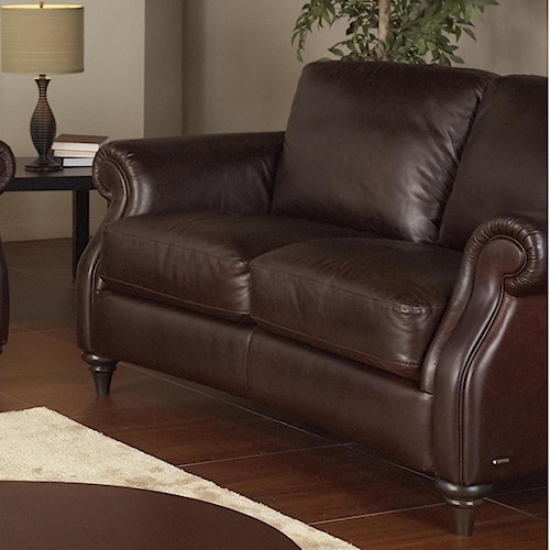 Natuzzi Editions A297 Traditional Leather Loveseat With Wood Feet Home Living Room Furniture Love Seat Natuzzi Editions A297 Leather Loveseat Traditional With Wood Feet