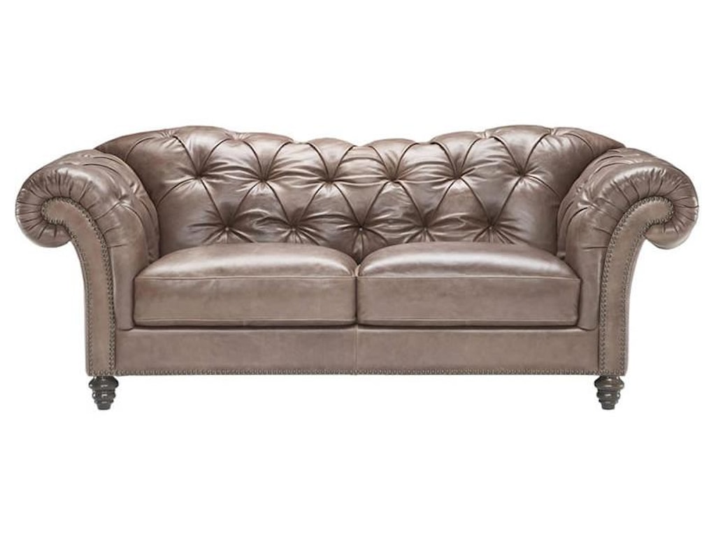 Natuzzi Editions A436 Traditional Chesterfield Leather Sofa With Natuzzi Editions A436 Traditional Chesterfield Leather Sofa With Nailhead Trim