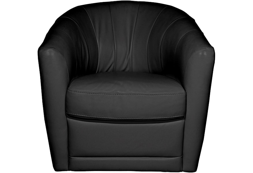 Natuzzi Editions Giada Contemporary Swivel Barrel Chair Sadler S Home Furnishings Upholstered Chairs
