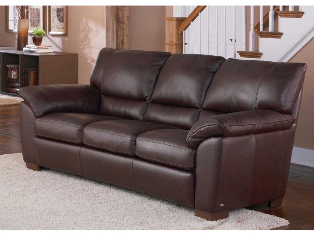 Natuzzi Editions B632 009 Leather Pillow Arm Sofa Becker Natuzzi Editions B632stationary Sofa