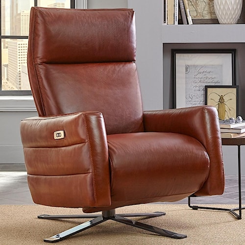 Natuzzi Editions B958 Contemporary Battery Pack Recliner With Natuzzi Editions B958 Contemporary Battery Pack Recliner With Metal Pedestal Base