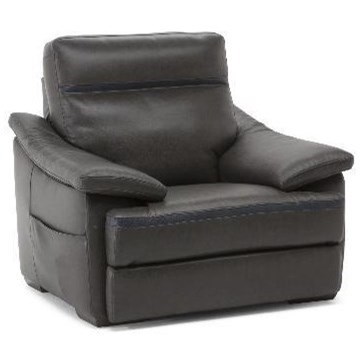 Natuzzi Editions Pazienza Contemporary Recliner With Pillow Arms