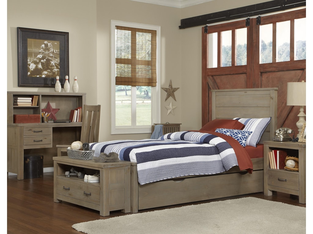 NE Kids HighlandsTwin Alex Flat Panel Bed with Trundle