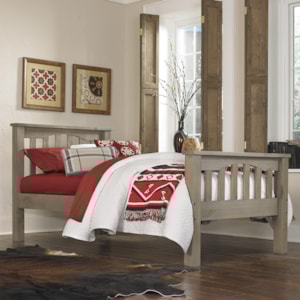 Ne Kids Highlands Mission Style Twin Harper Bed With Wide Plank Spindles On Headboard And Footboard Stoney Creek Furniture Platform Beds Low Profile Beds