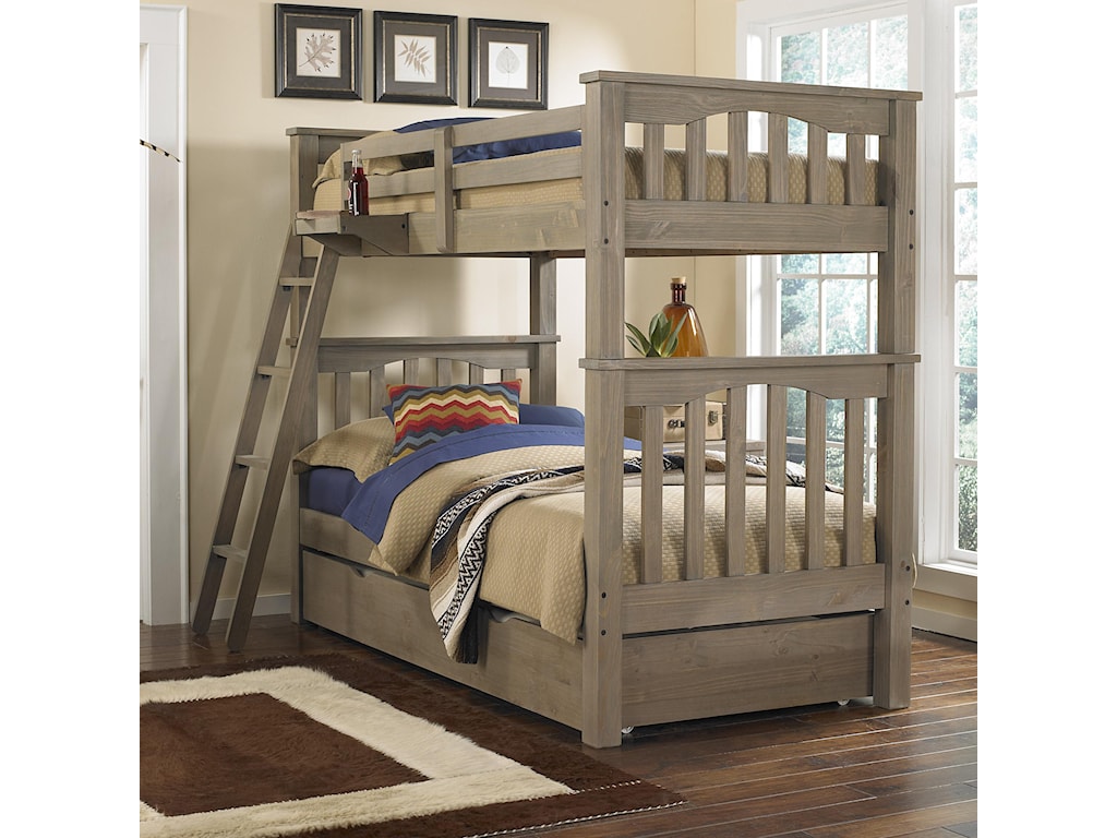 Hillsdale Kids Highlands Mission Style Twin Over Twin Harper Bunk 