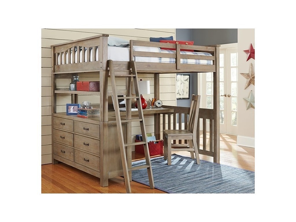 Ne Kids Highlands Mission Style Full Bed With Desk Wayside