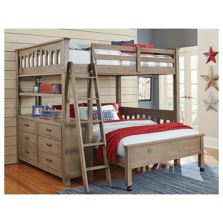 raised twin bed with desk