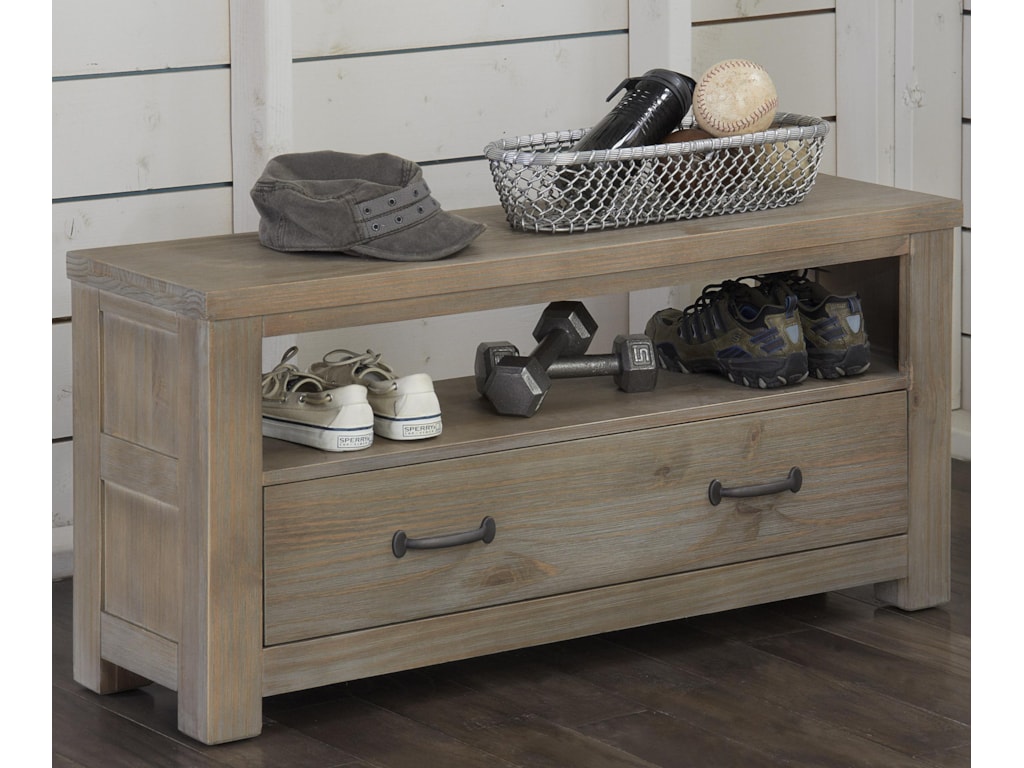 Ne Kids Highlands Youth Dressing Bench With Drawer And Shelf