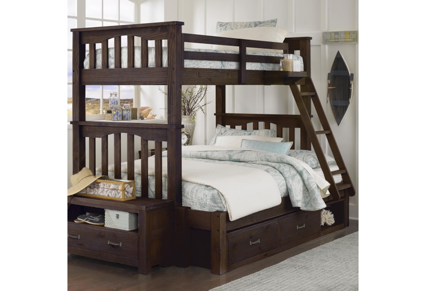 Ne Kids Highlands Mission Style Twin Over Full Harper Bunk Bed