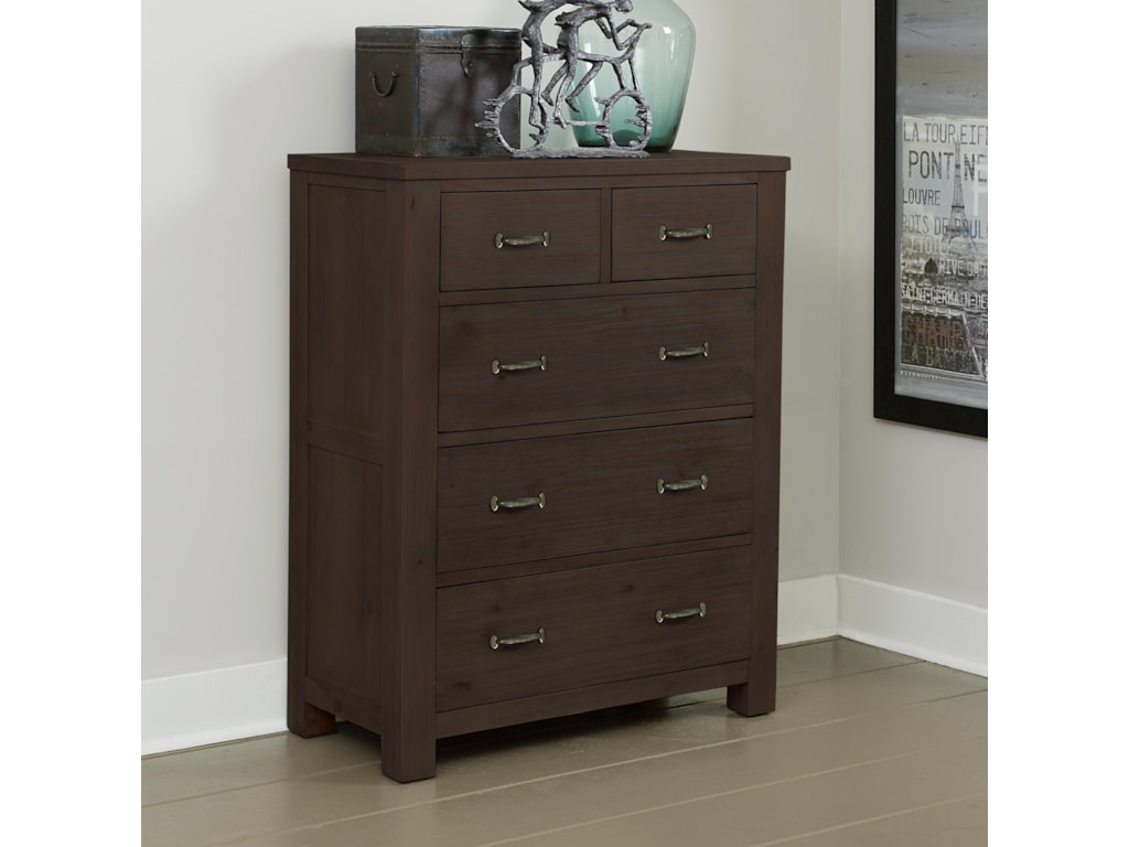 Ne Kids Highlands Transitional 5 Drawer Chest Of Drawers With Dark