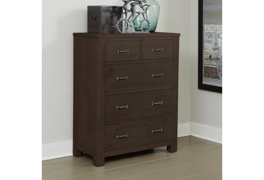 Ne Kids Highlands Transitional 5 Drawer Chest Of Drawers With Dark