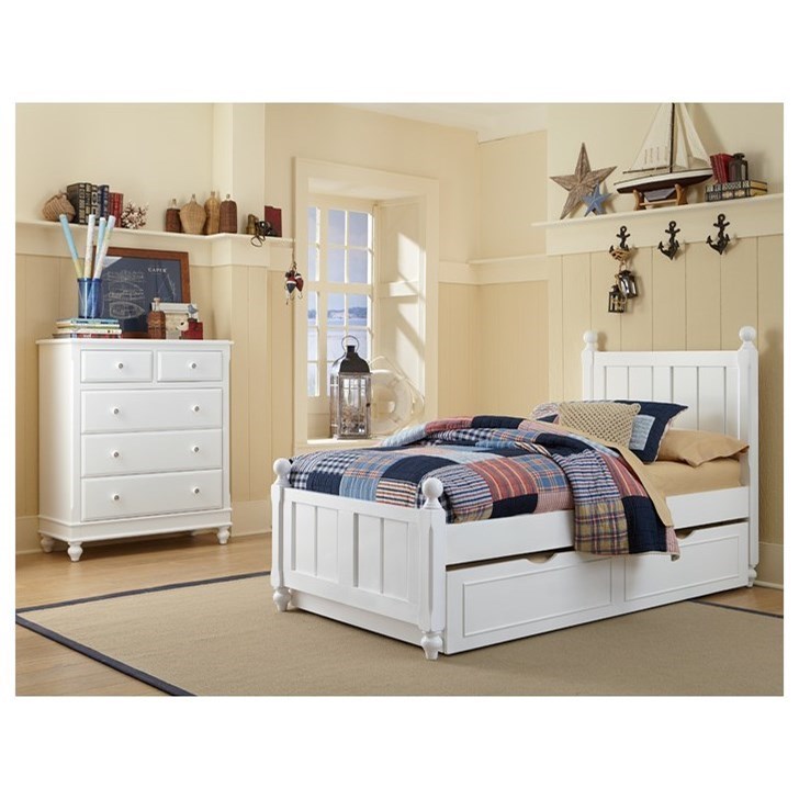 Ne Kids Lake House Twin Panel Bed With With Chamfered Posts Ball
