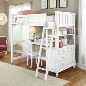 Ne Kids Lake House 1045nd Full Loft Bed With Desk And Dresser Dunk Bright Furniture Loft Beds