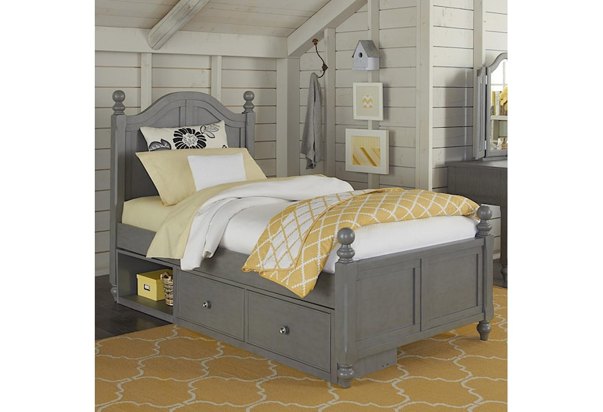 Ne Kids Lake House Twin Bed With Arched Headboard And Underneath
