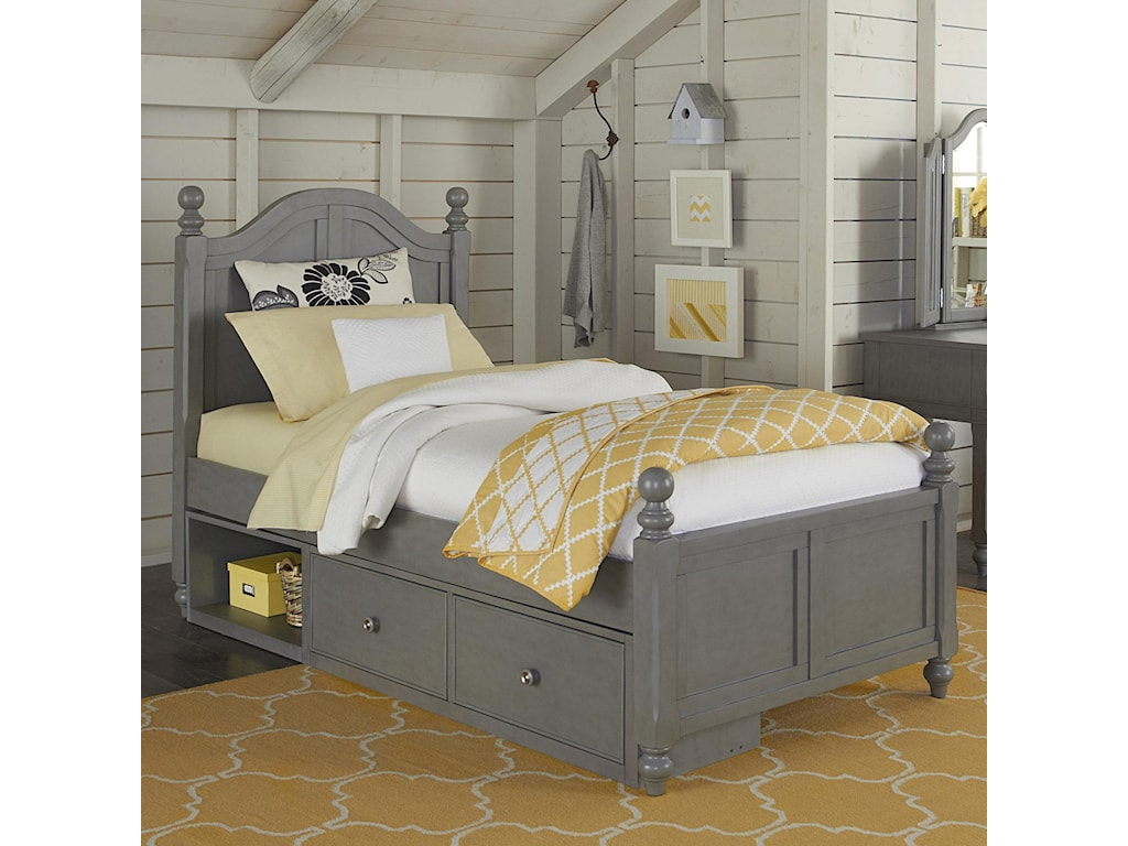 Ne Kids Lake House Twin Bed With Arched Headboard And Underneath