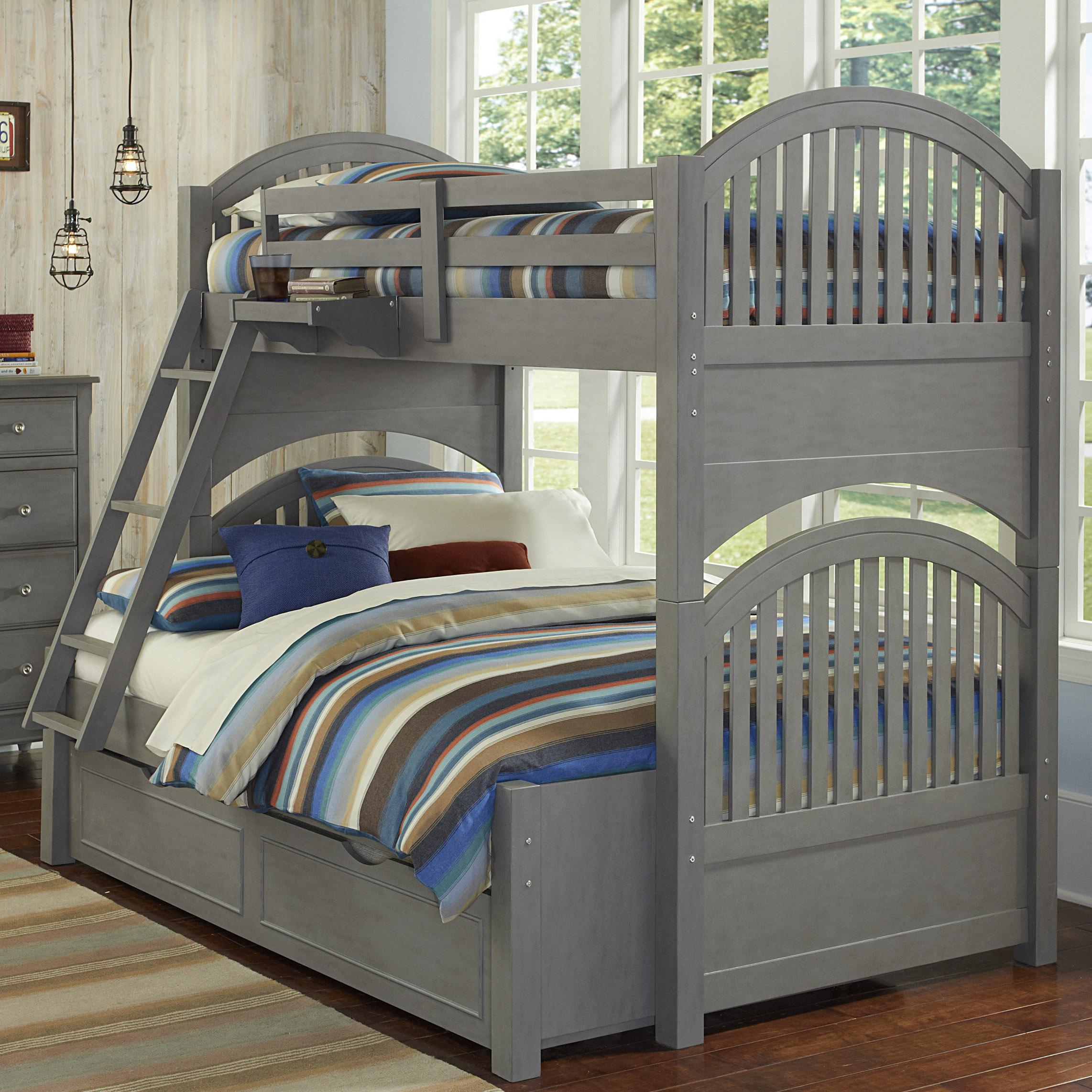 Ne Kids Lake House Twin Over Full Bunk Bed With Arched Headboard And Footboard And Trundle Belfort Furniture Bunk Beds