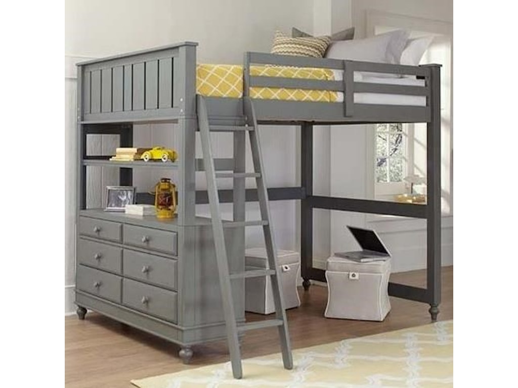 Ne Kids Lake House Lofted Full Bed Wayside Furniture Loft Beds