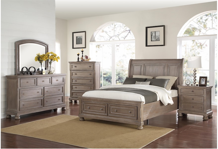 New Classic Allegra 3 Piece Bedroom Set Includes King Bed Dresser