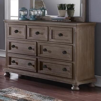 New Classic Allegra Youth Bedroom Seven Drawer Dresser With Felt