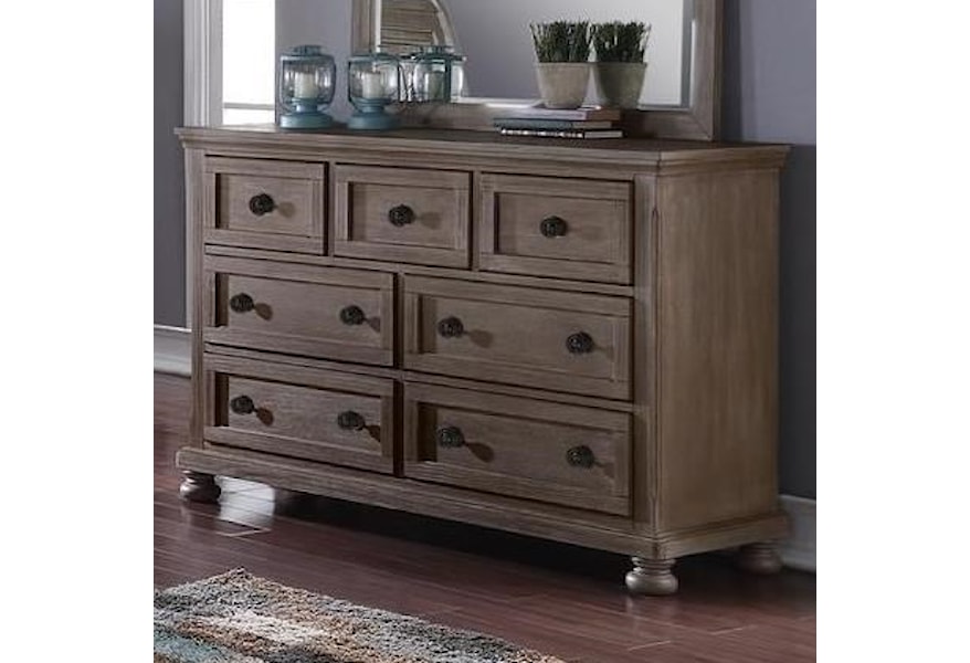 New Classic Allegra Youth Bedroom Seven Drawer Dresser With Felt