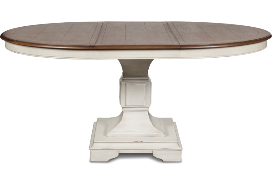 New Classic Anastasia Relaxed Vintage Round Dining Table With Leaf A1 Furniture Mattress Kitchen Tables