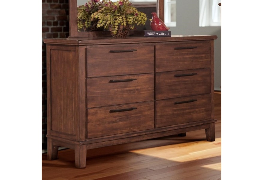 New Classic Cagney Transitional 6 Drawer Dresser With Felt Lined