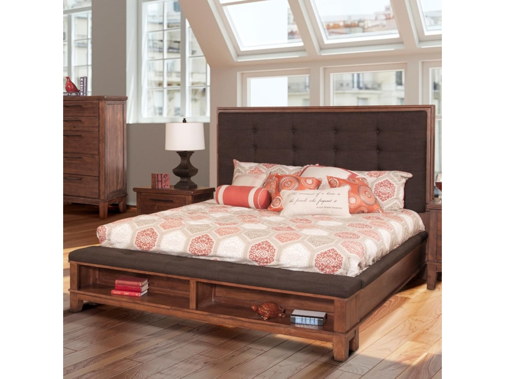 Cagney Transitional Upholstered King Platform Bed With Footboard Storage By New Clic At Great American Home Cagney Transitional Upholstered King Platform Bed With Footboard Storage By New Clic At Great American Home