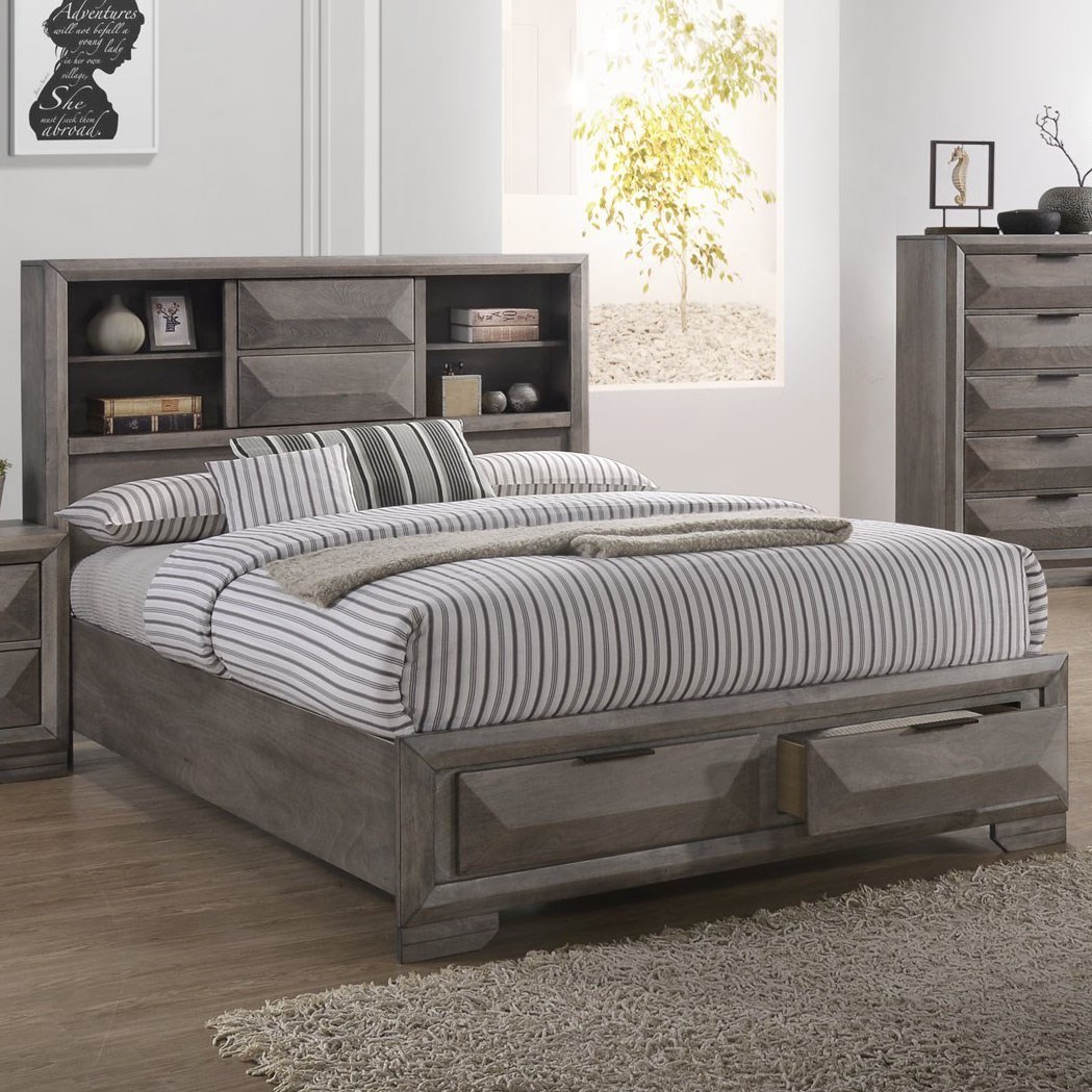 New Classic Carter King Bookcase Storage Bed Value City
