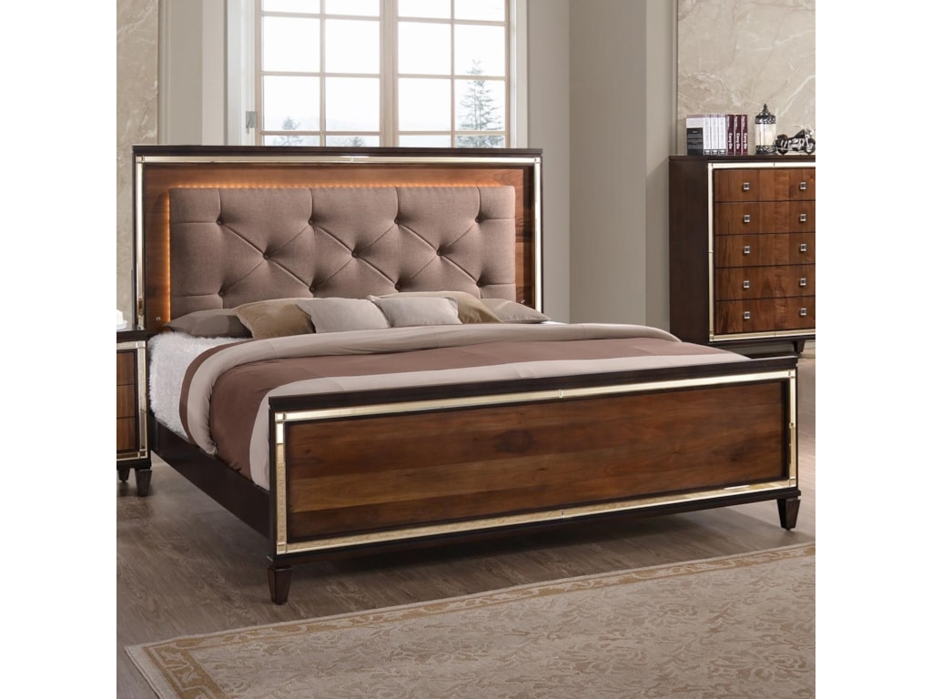 new classic claire king upholstered bed with tufted headboard