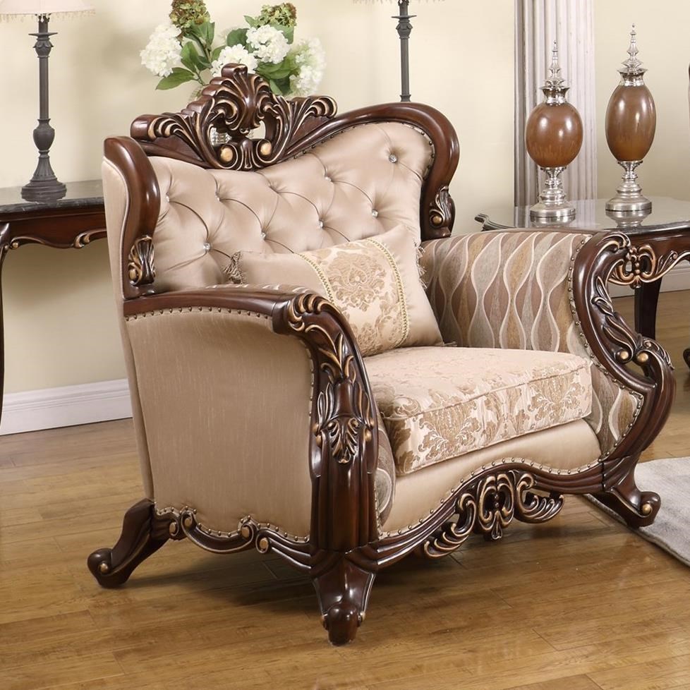 New Classic Constantine Traditional Chair With Button Tufing Royal Furniture Upholstered Chairs
