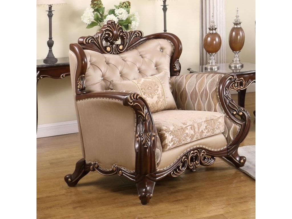 New Classic Constantine Traditional Chair With Button Tufing Royal Furniture Upholstered Chairs