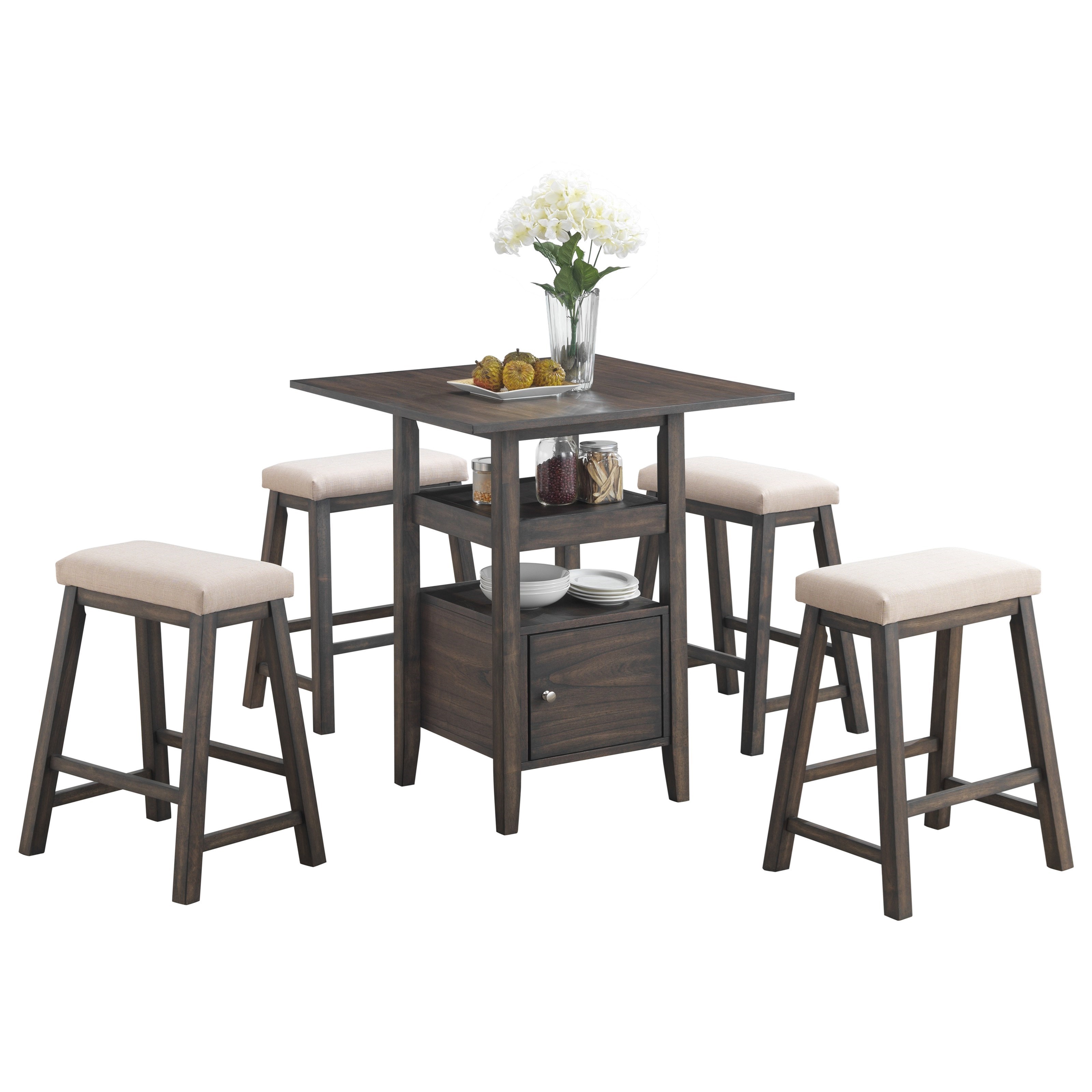 New Classic Furniture Derby D3232 52s Casual Counter Height Table Stools Set Del Sol Furniture Pub Table And Stool Sets