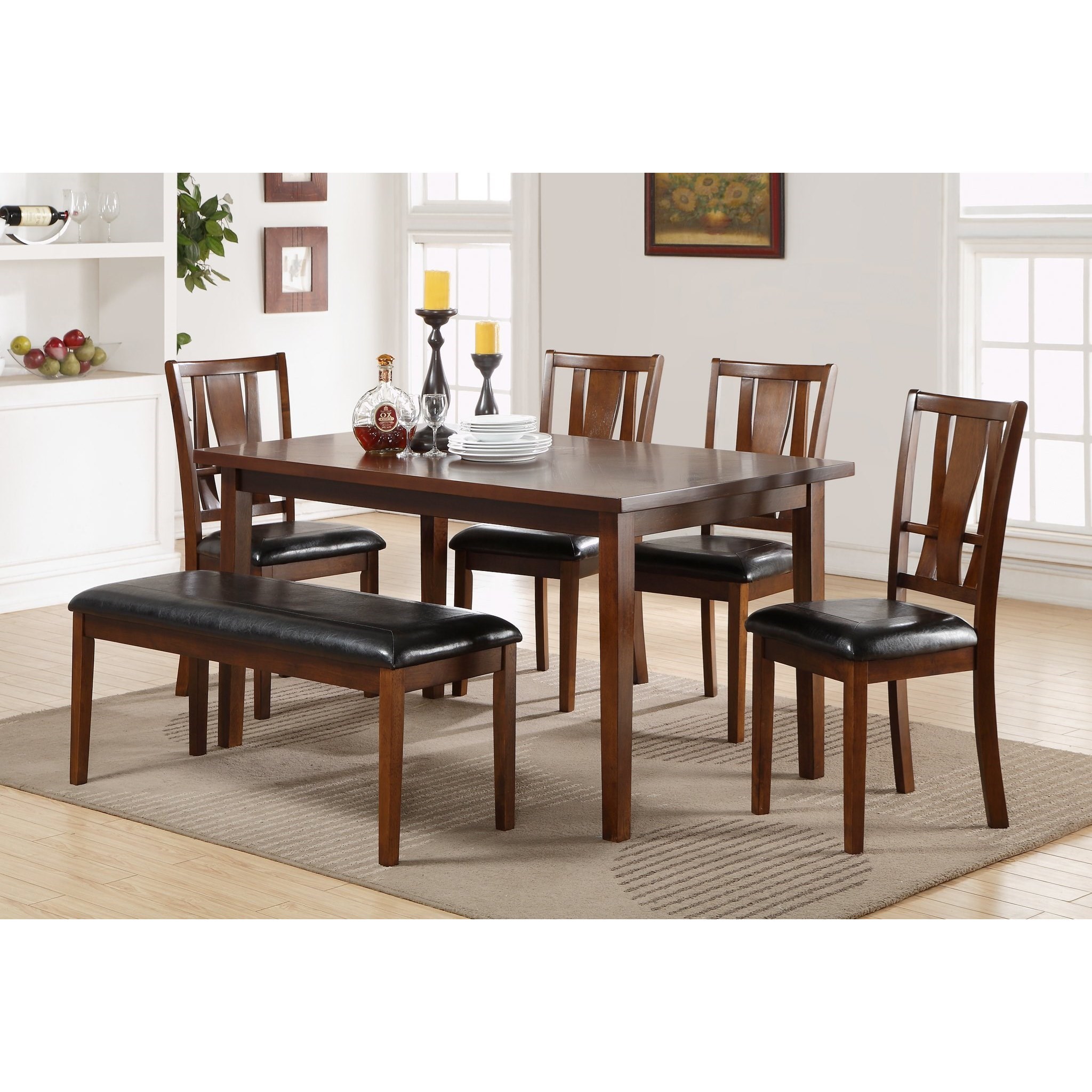 New Classic Dixon 6 Piece Dining Set With Bench Conlin S Furniture Table Chair Set With Bench