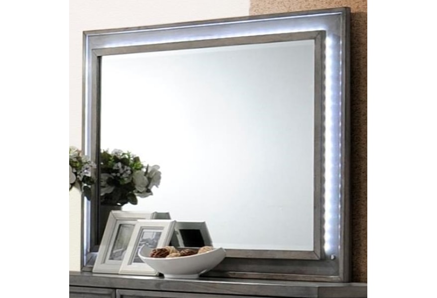 New Classic Edgewater Dresser Mirror With Led Lighting Wilson S