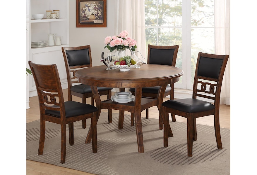 New Classic Gia Contemporary 5 Piece Dining Table And Chair Set With Table Storage Value City Furniture Dining 5 Piece Sets