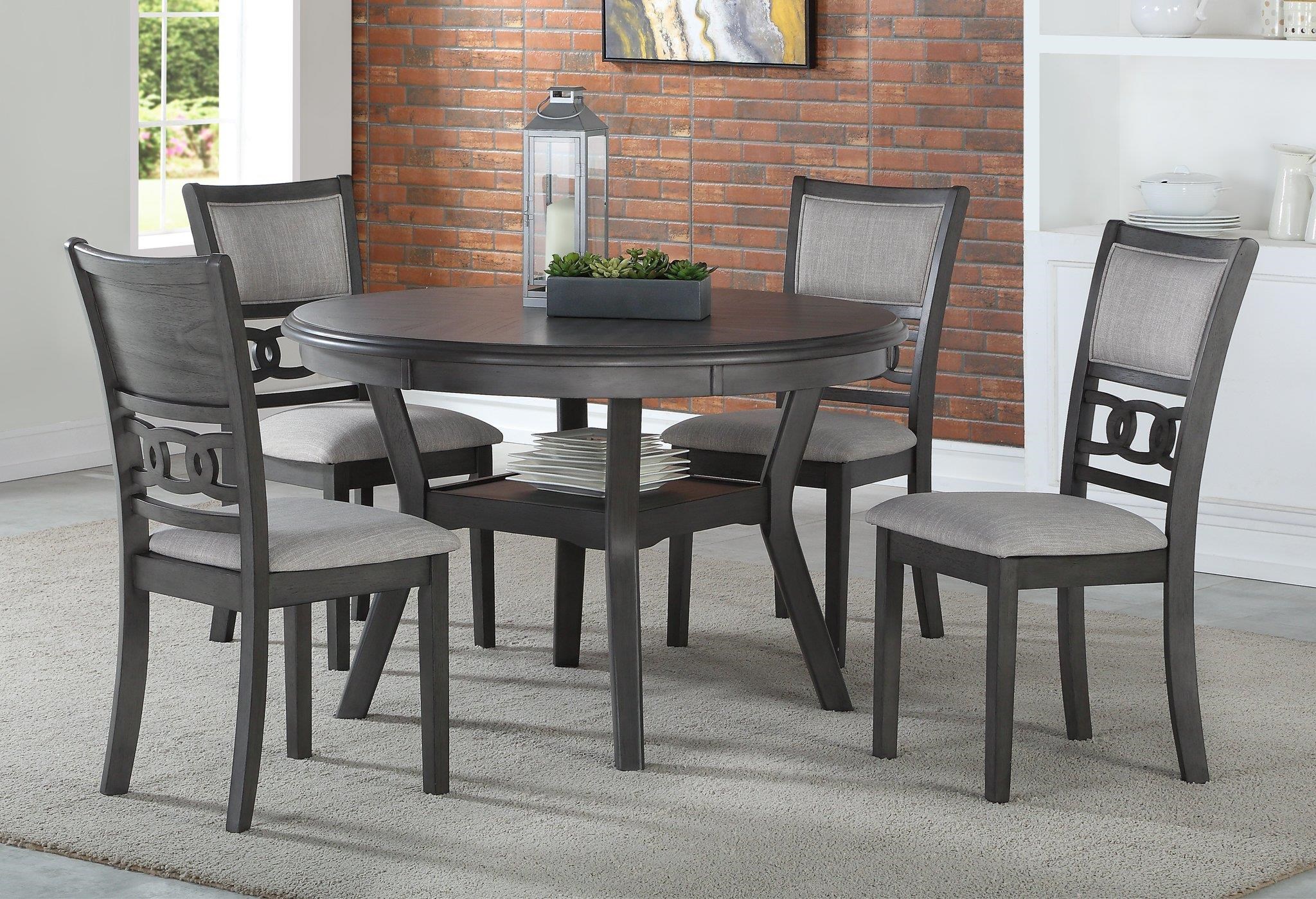 New Classic Furniture Gia D1701 50s Gry Dining Table And Chair Set