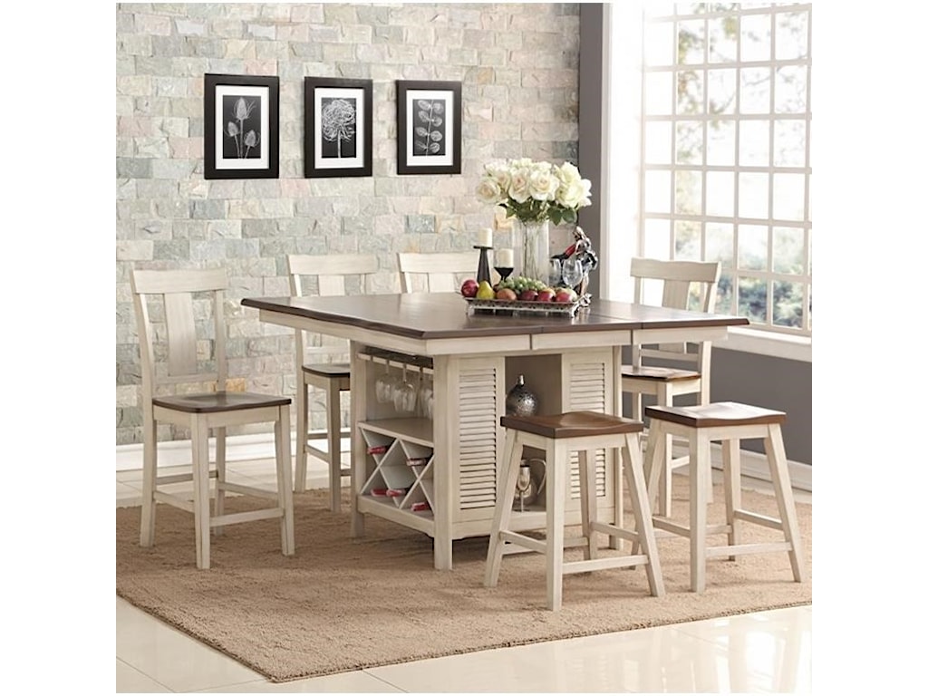 New Classic Heather 7 Piece Table Set Royal Furniture Pub Table And Stool Sets